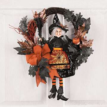 Sparkle with the Glittery Witch Halloween Wreath