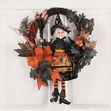 Sparkle with the Glittery Witch Halloween Wreath