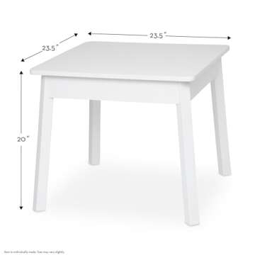 Melissa & Doug Wooden Square Table (White) - Kids Table, Children's Furniture, Play Table for Kids Crafts, Kids Activity Table