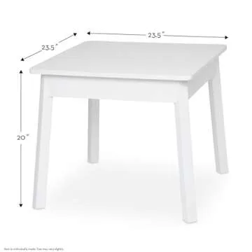 Melissa & Doug Wooden Square Table (White) - Kids Table, Children's Furniture, Play Table for Kids Crafts, Kids Activity Table