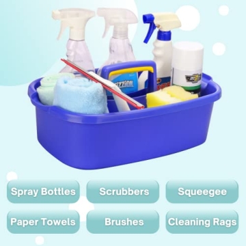 Cleaning Caddy Organizer with Handle, Plastic Bucket for Cleaning Supplies Products, Cleaning Tool Storage Tote, 2 Pack