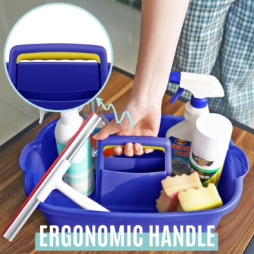 Cleaning Caddy Organizer with Handle, Plastic Bucket for Cleaning Supplies Products, Cleaning Tool Storage Tote, 2 Pack
