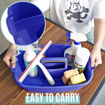 Cleaning Caddy Organizer with Handle, Plastic Bucket for Cleaning Supplies Products, Cleaning Tool Storage Tote, 2 Pack