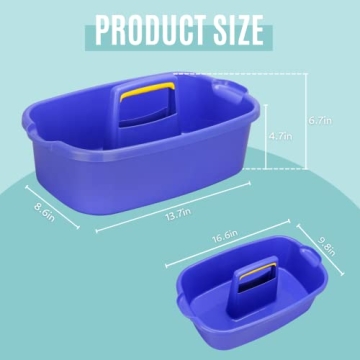 Cleaning Caddy Organizer with Handle, Plastic Bucket for Cleaning Supplies Products, Cleaning Tool Storage Tote, 2 Pack
