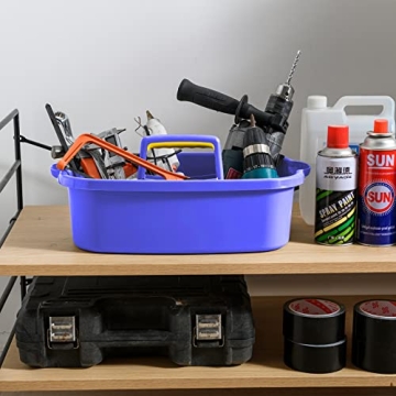 Cleaning Caddy Organizer with Handle, Plastic Bucket for Cleaning Supplies Products, Cleaning Tool Storage Tote, 2 Pack