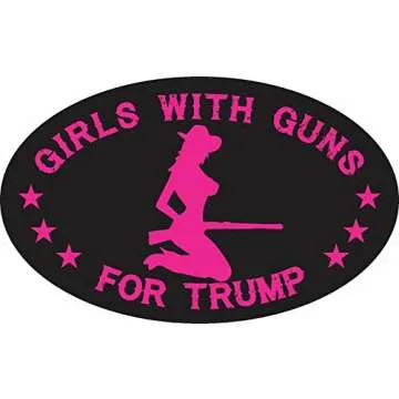 ION Graphics Girls With Guns For Trump Decal | Durable Political Sticker 3x5