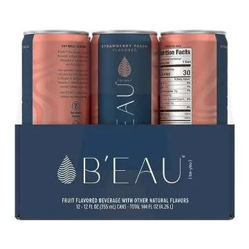 B'EAU Collagen Water, Strawberry Peach - Refresh and Nourish!