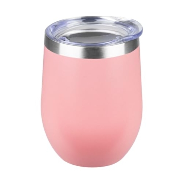 StarSpeed 12oz Wine Tumbler with lid, Stainless Steel Travel Mugs Stemless Double Wall Insulated Cof...