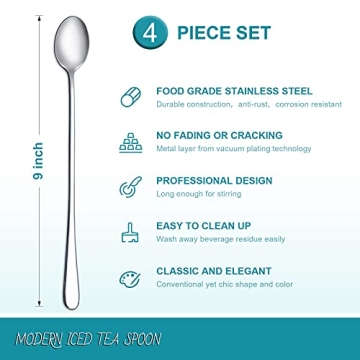 Hiware 9-Inch Iced Tea Spoons Set for All Occasions