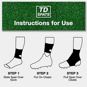 TD Spats Football Cleat Covers - Premium Wraps for Cleats | for Football, Soccer, Field Hockey, or Turf Black