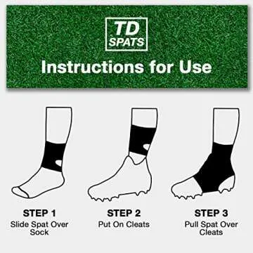 TD Spats Football Cleat Covers - Premium Wraps for Cleats | for Football, Soccer, Field Hockey, or Turf Black