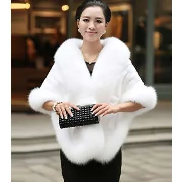 Luxurious Caracilia Faux Fur Coat for Weddings & Parties
