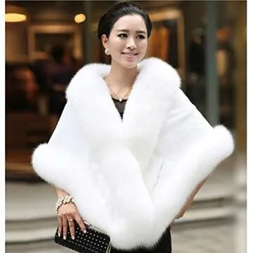 Luxurious Caracilia Faux Fur Coat for Weddings & Parties