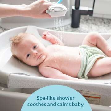 The First Years Rain Shower Baby Bathtub — Baby Spa for Newborn to Toddler — Includes Convertibl...