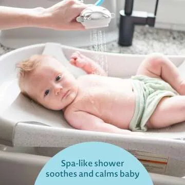 The First Years Rain Shower Baby Bathtub — Baby Spa for Newborn to Toddler — Includes Convertibl...