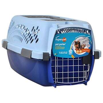 Petmate Pet Porter Fashion Dog Kennel 19", Scuba Blue, for Pets up to 10lbs, Made in USA