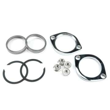 New Exhaust Flange Install Kit Pair Flanges Gaskets C-Clips Nuts Washers for Harley Davidson