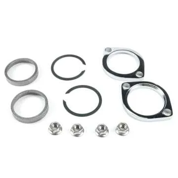 New Exhaust Flange Install Kit Pair Flanges Gaskets C-Clips Nuts Washers for Harley Davidson