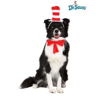 Dr. Seuss Cat in The Hat Pet Costume - Iconic Feline Transformation for Your Furry Friend S