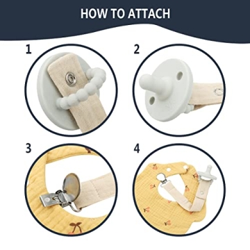 Baby Pacifier Clip Gift Set in Neutral Colors for New Parents