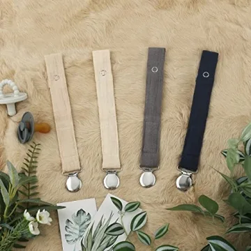 Baby Pacifier Clip Gift Set in Neutral Colors for New Parents