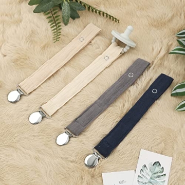 Baby Pacifier Clip Gift Set in Neutral Colors for New Parents