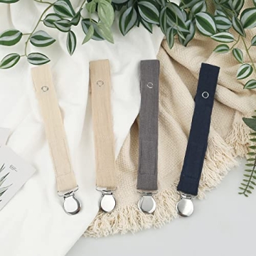 Baby Pacifier Clip Gift Set in Neutral Colors for New Parents