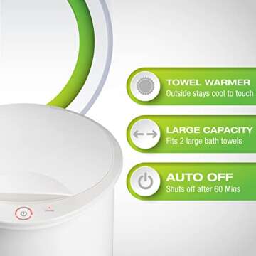 Homewerks Towel Warmer, Luxury Towel Warmer Fits Two Large Bath Towels for Bathroom or Spa, Blanket ...