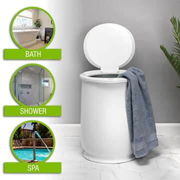 Homewerks Towel Warmer, Luxury Towel Warmer Fits Two Large Bath Towels for Bathroom or Spa, Blanket Warmer, Bucket Style, White Auto Shut Off 60 Minute Timer