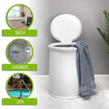 Homewerks Towel Warmer, Luxury Towel Warmer Fits Two Large Bath Towels for Bathroom or Spa, Blanket Warmer, Bucket Style, White Auto Shut Off 60 Minute Timer