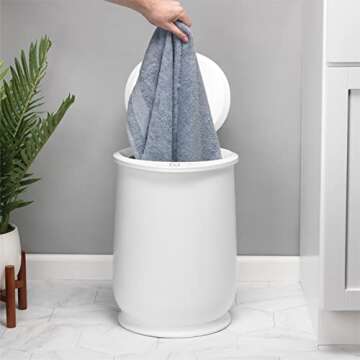 Homewerks Towel Warmer, Luxury Towel Warmer Fits Two Large Bath Towels for Bathroom or Spa, Blanket Warmer, Bucket Style, White Auto Shut Off 60 Minute Timer