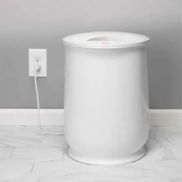 Homewerks Towel Warmer, Luxury Towel Warmer Fits Two Large Bath Towels for Bathroom or Spa, Blanket Warmer, Bucket Style, White Auto Shut Off 60 Minute Timer