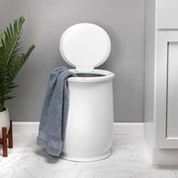 Homewerks Towel Warmer, Luxury Towel Warmer Fits Two Large Bath Towels for Bathroom or Spa, Blanket Warmer, Bucket Style, White Auto Shut Off 60 Minute Timer