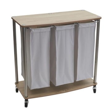 Household Essentials 3-Bag Laundry Cart With Folding Table