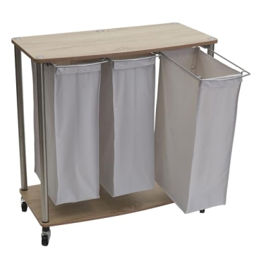 Household Essentials 3-Bag Laundry Cart With Folding Table