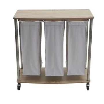 Household Essentials 3-Bag Laundry Cart With Folding Table