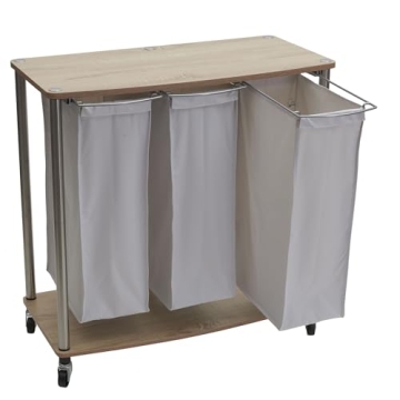Household Essentials 3-Bag Laundry Cart With Folding Table