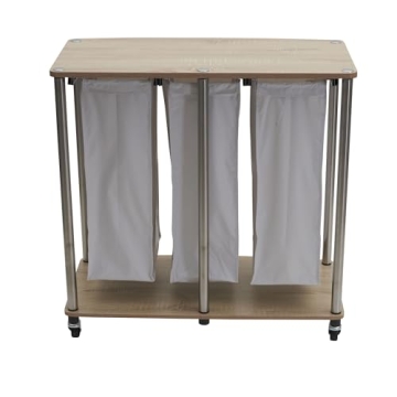 Household Essentials 3-Bag Laundry Cart With Folding Table