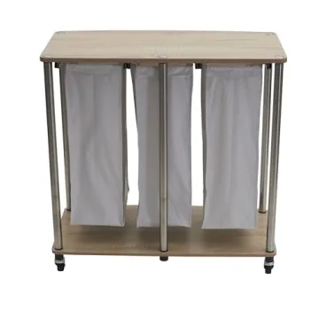 Household Essentials 3-Bag Laundry Cart With Folding Table