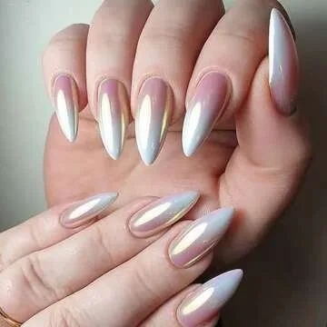 2 Boxes White Pearl Chrome Nail Powder for Stunning Nails