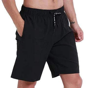 HOdo Men's 9" Black Quick Dry Swim Trunks