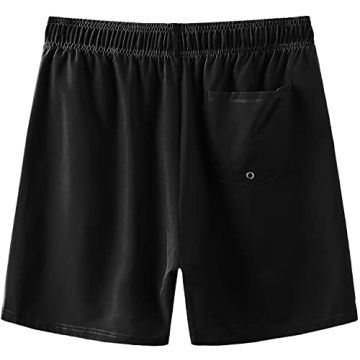 HOdo Men's 9" Black Quick Dry Swim Trunks