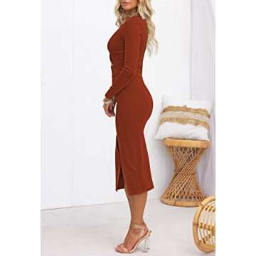 Elegant Cutout Midi Knit Dress for Any Occasion