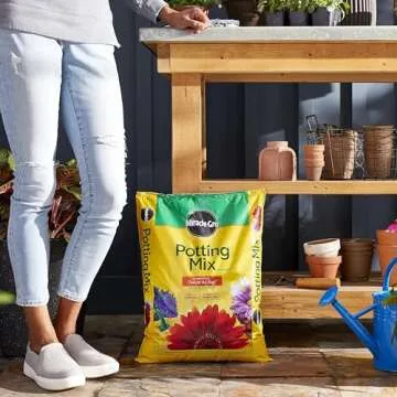 Miracle-Gro Potting Mix, For Container Plants, Flowers, Vegetables, Annuals, Perennials, Shrubs, Feeds for up to 6 Months, 16. qt., 2-Pack
