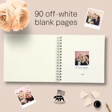 Rustic Wedding Guest Book with 90 Pages for Cherished Memories