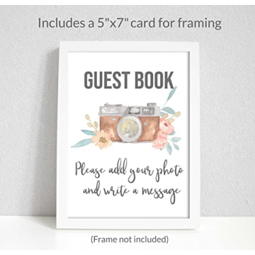 Rustic Wedding Guest Book with 90 Pages for Cherished Memories