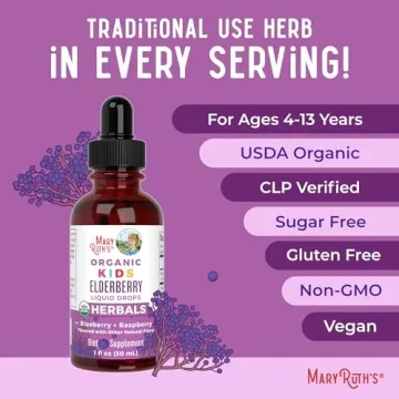 MaryRuth Organic Elderberry Liquid Drops for Kids