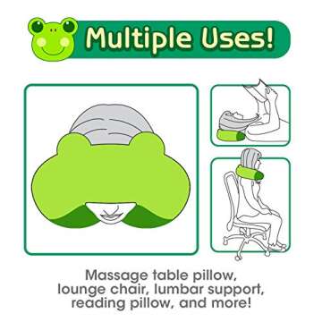 H HOMEWINS Travel Pillow for Kids Toddlers - Soft Neck Head Chin Support Pillow,Cute Animal,Comfortable in Any Sitting Position for Airplane,Car,Train,Machine Washable,Children Gift(Frog)