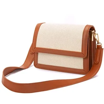 Telena Crossbody Bags for Women Vegan Leather Handbag Purse with Adjustable Strap Reddish Brown
