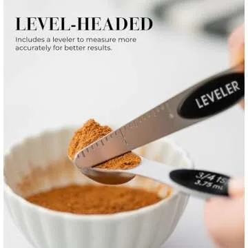 Magnetic Stainless Steel Measuring Spoons Set - 8-Piece